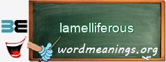 WordMeaning blackboard for lamelliferous